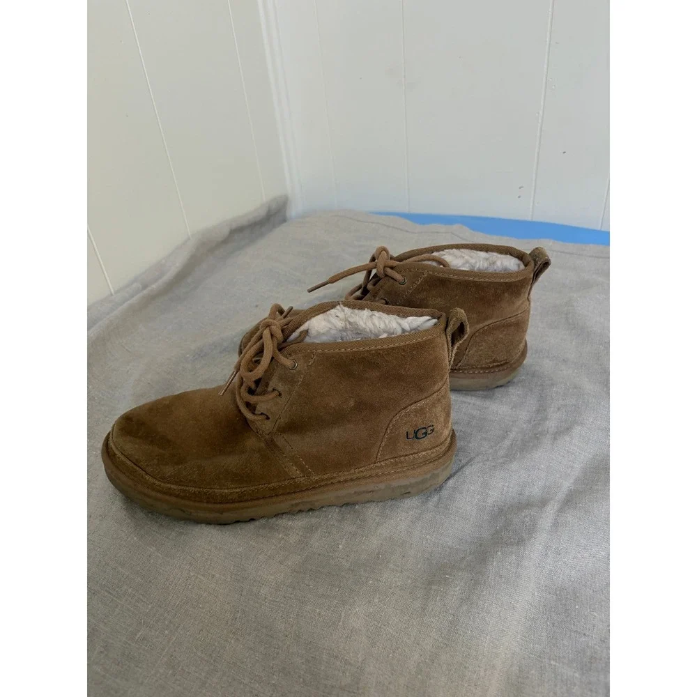 UGG Neumel Chestnut Suede Lace Up‎ Ankle Chukka Boots Mens 6 Womens 8 1094269